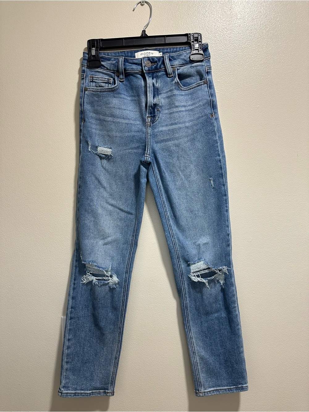 Women’s Hidden Distressed High Rise Mom Jeans